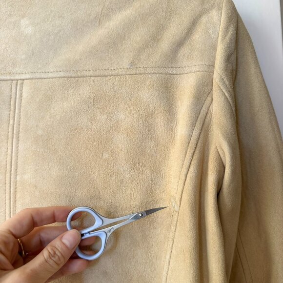 NWT Reformation Veda Lincoln Suede Shirt Jacket Oat Distressed Tan XXS - Picture 6 of 17